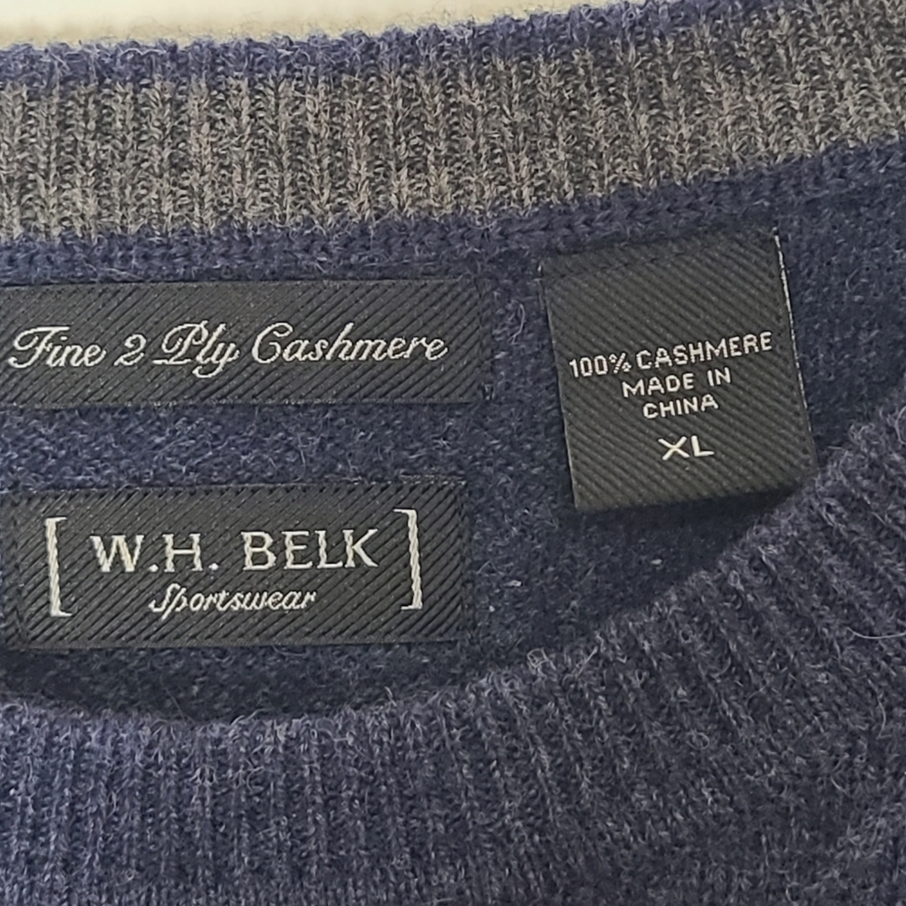 W. H. Belk 100% Cashmere Crewneck Sweater Soft - Picture 3 of 5